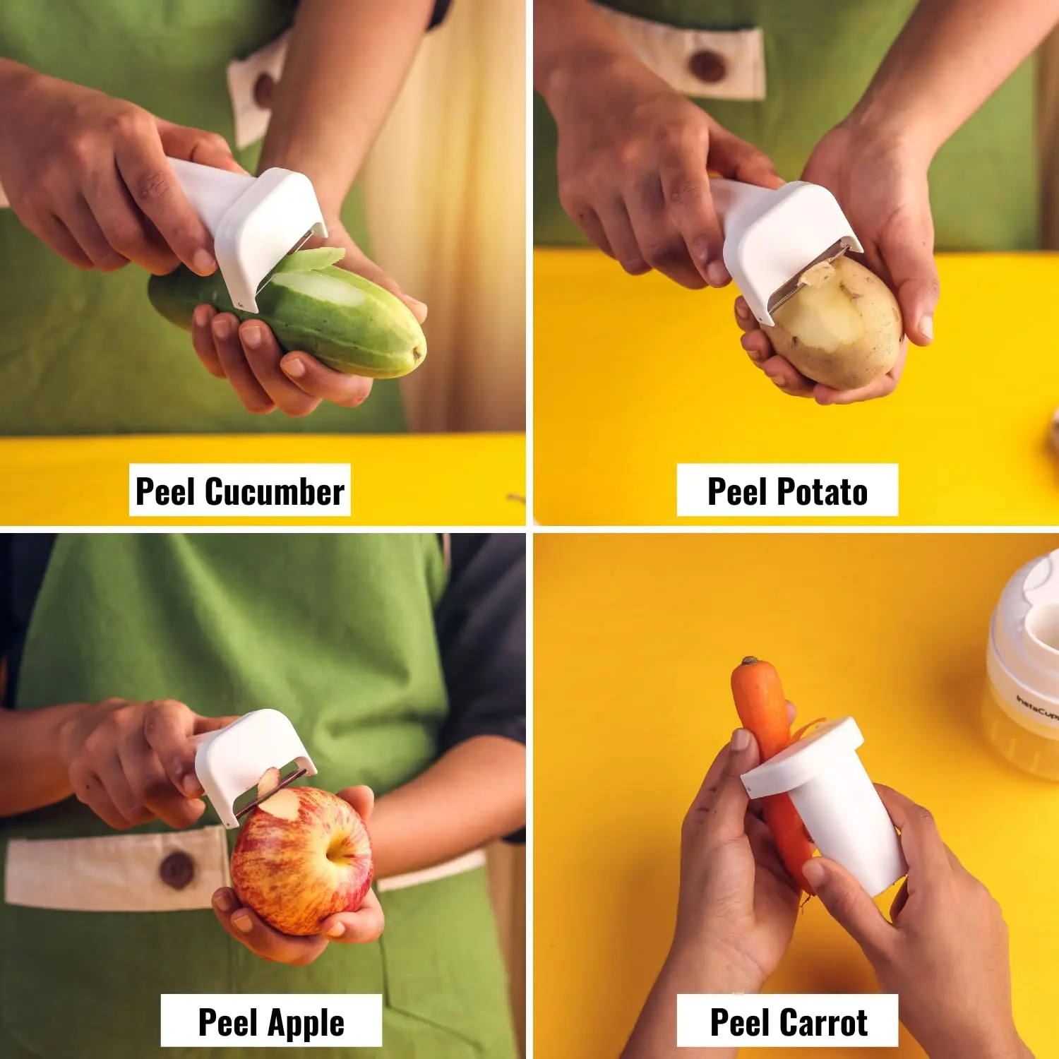 InstaCuppa 3-in-1 Rechargeable Kitchen Chopper, Peeler, and Scrubber - 250ml - Time-Saving Solution for Busy Moms, 250 ml - Image 8