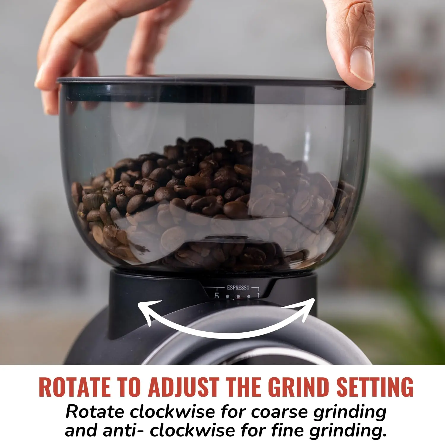 InstaCuppa Automatic Coffee Bean Grinder - 25 Settings (Classic Edition) - Image 7