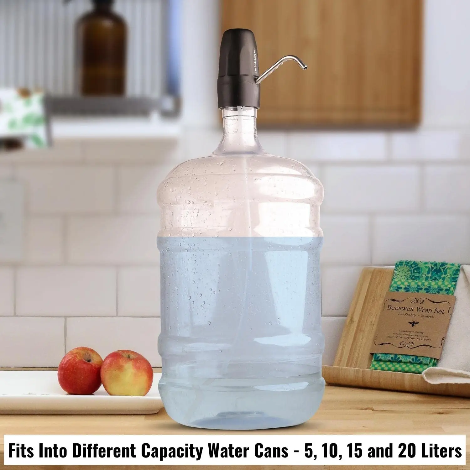 InstaCuppa Automatic Water Dispenser for 20 Liter Cans with Child Lock Feature, USB Rechargeable, Steel Water Outlet, LED Display - Image 7