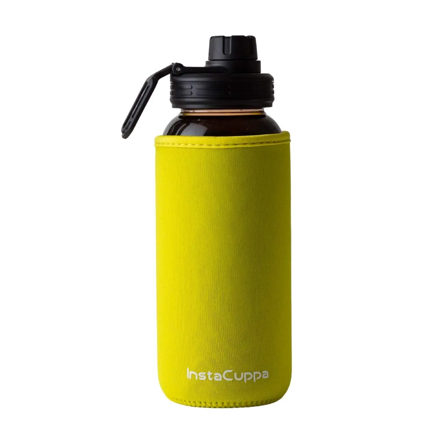 InstaCuppa Borosilicate Glass Water Bottle with Sports Sipper Lid, Innovative Time Markings, Neoprene Sleeve for Protection - Image 10
