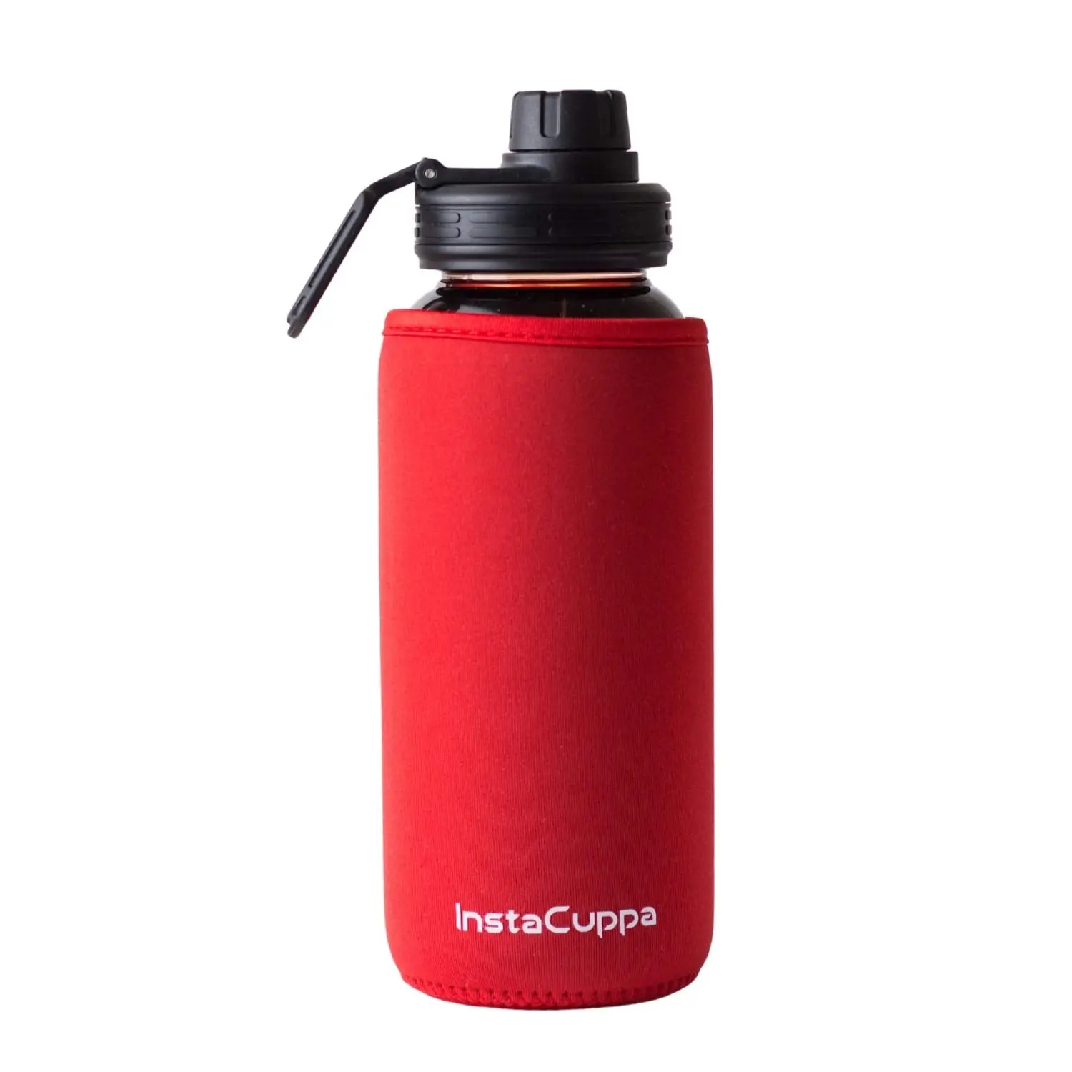 InstaCuppa Borosilicate Glass Water Bottle with Sports Sipper Lid, Innovative Time Markings, Neoprene Sleeve for Protection - Image 8