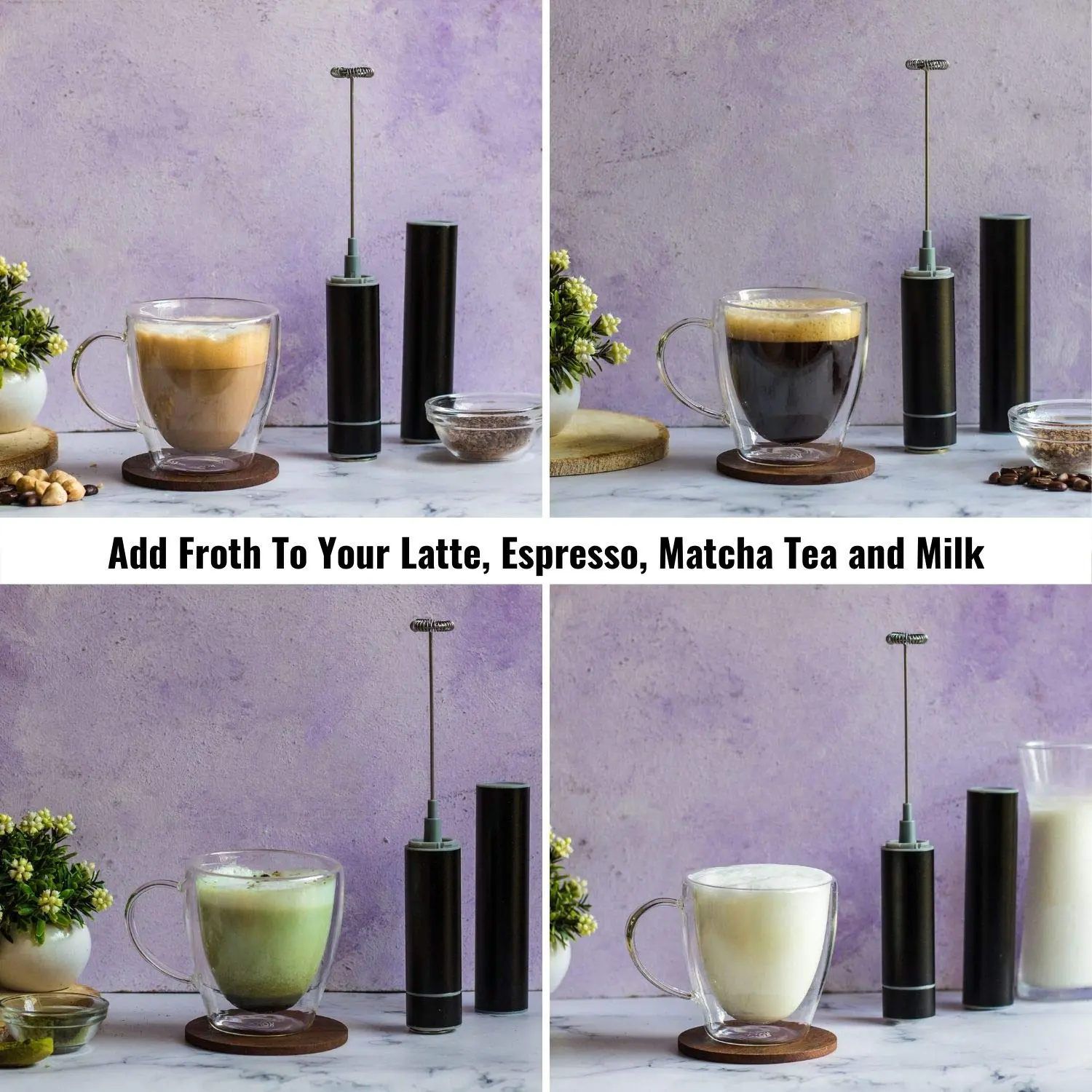 InstaCuppa Travel Milk Frother Coffee Beater, Handheld Battery Operated Whisker with Stainless Steel Protective Casing - Image 5