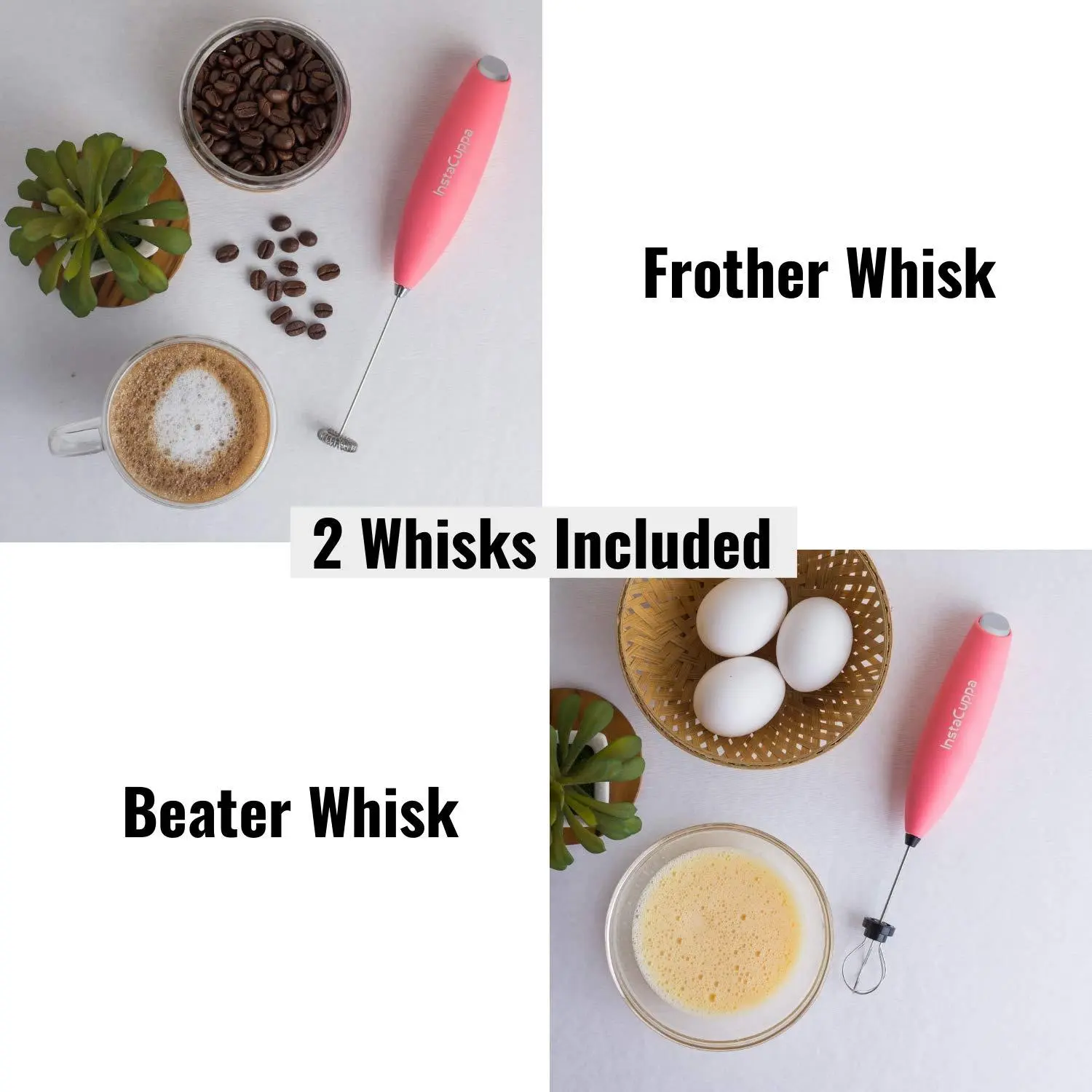 InstaCuppa Milk Frother for Coffee - Handheld Battery-Operated Electric Milk and Coffee Frother, Stainless Steel Whisk and Stand - Image 30