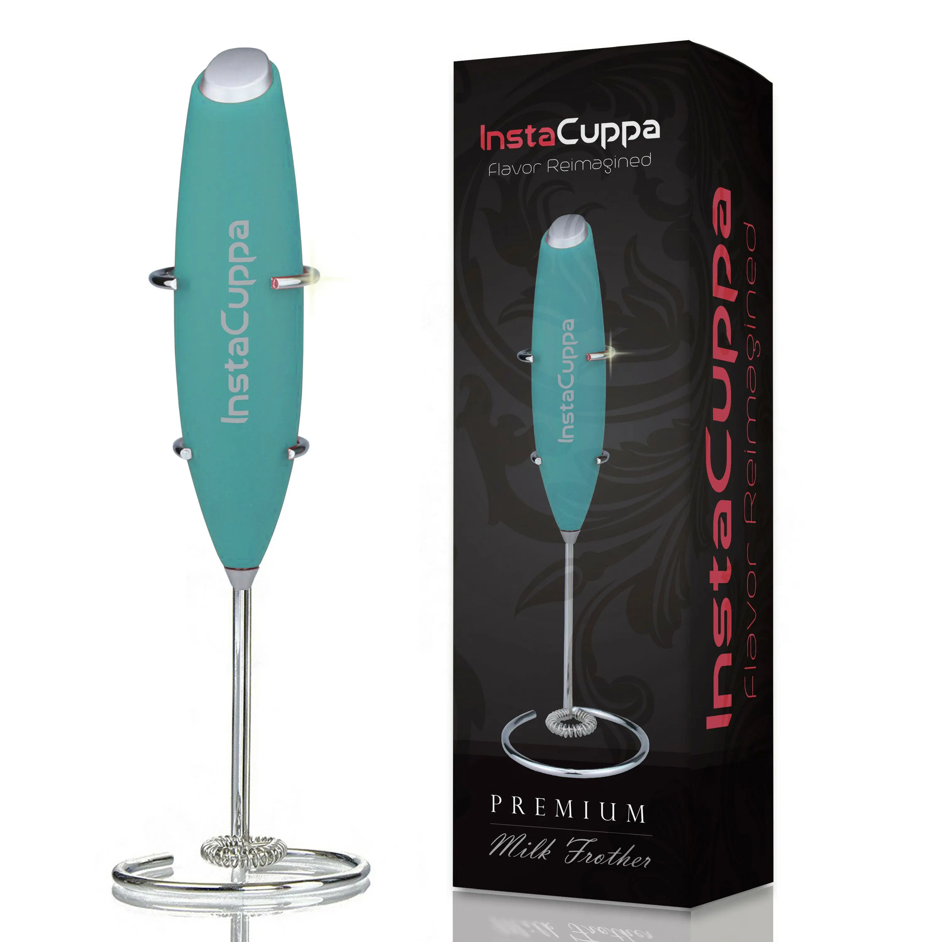 InstaCuppa Milk Frother for Coffee - Handheld Battery-Operated Electric Milk and Coffee Frother, Stainless Steel Whisk and Stand - Image 36