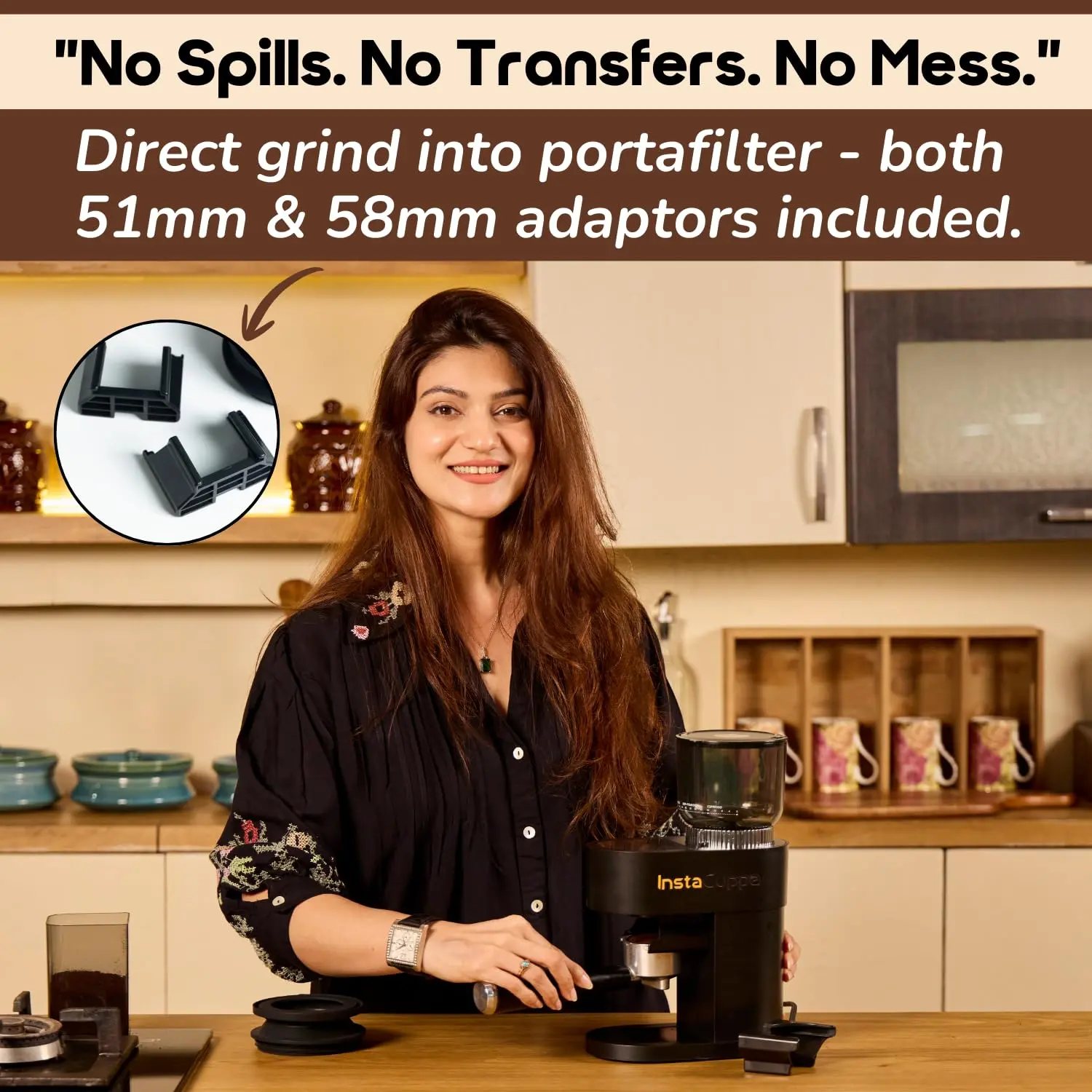 InstaCuppa Electric Conical Burr Coffee Grinder -  (60 Settings) - Image 5