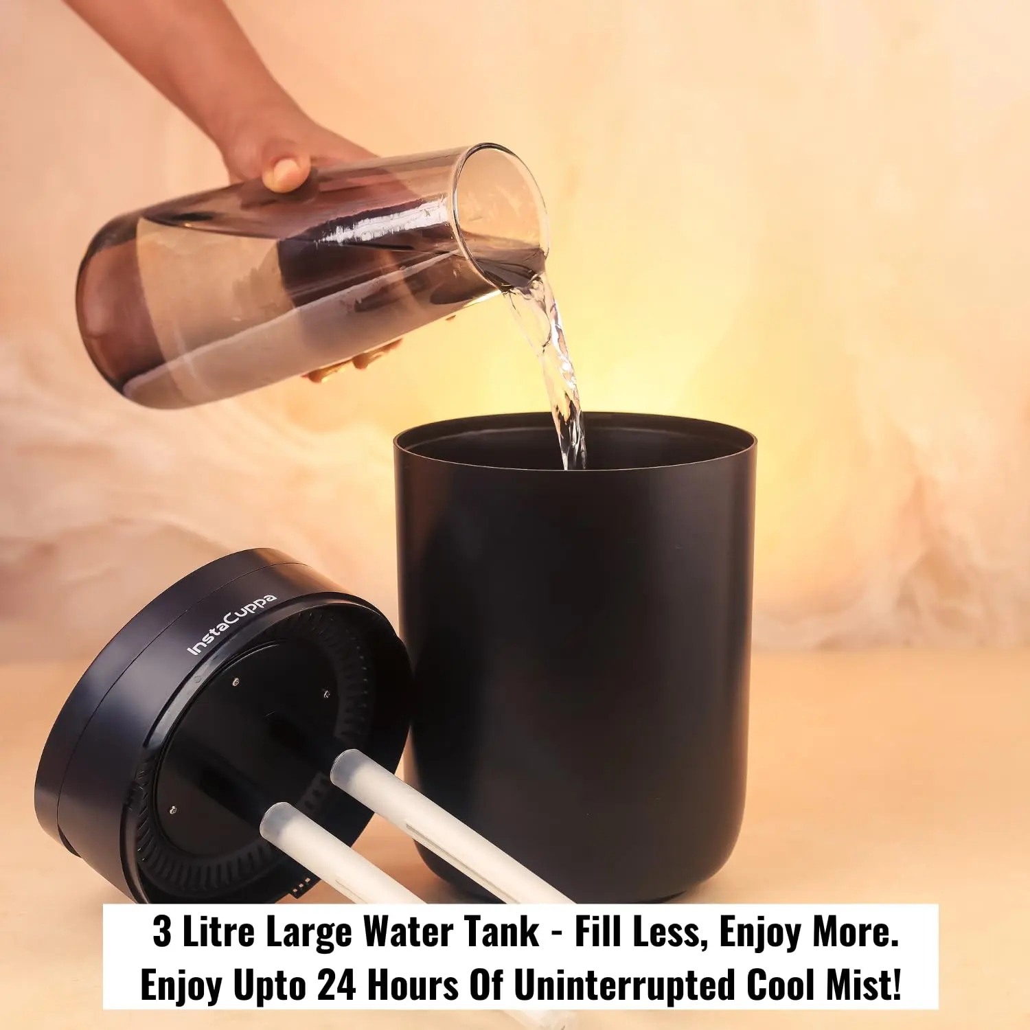 InstaCuppa Humidifier with Evaporative Technology for Cool Mist – 3L Capacity, Dual Mist Outlets, Portable, Easy to Use & Clean – Ideal for Busy Moms - Image 6