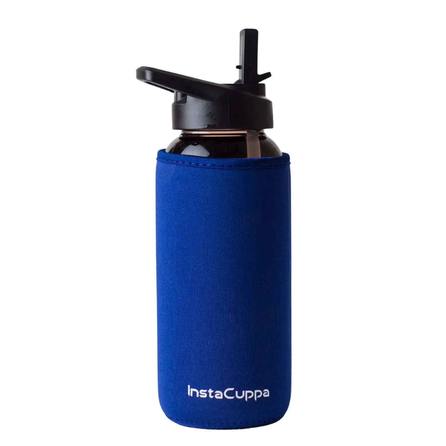 InstaCuppa Borosilicate Glass Water Bottle with Straw Sipper Lid, Innovative Time Markings, Neoprene Sleeve for Protection - Image 10