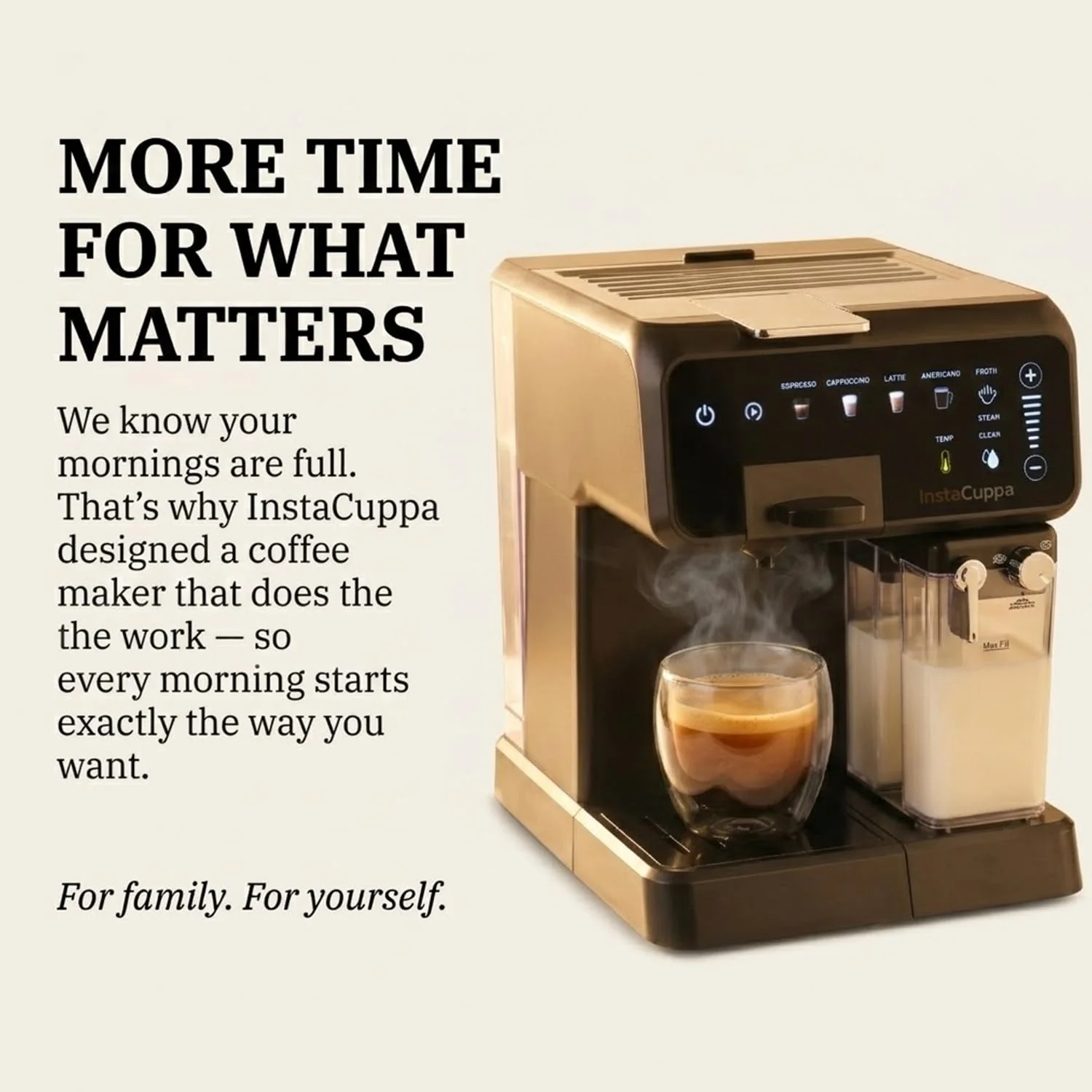 InstaCuppa Espresso Coffee Maker with Built-In Milk Frother - Nespresso Original, Dolce Gusto and Ground Coffee Compatible, One-Touch 4 Cafe-Style Drinks, Adjustable Volume Control - Image 11