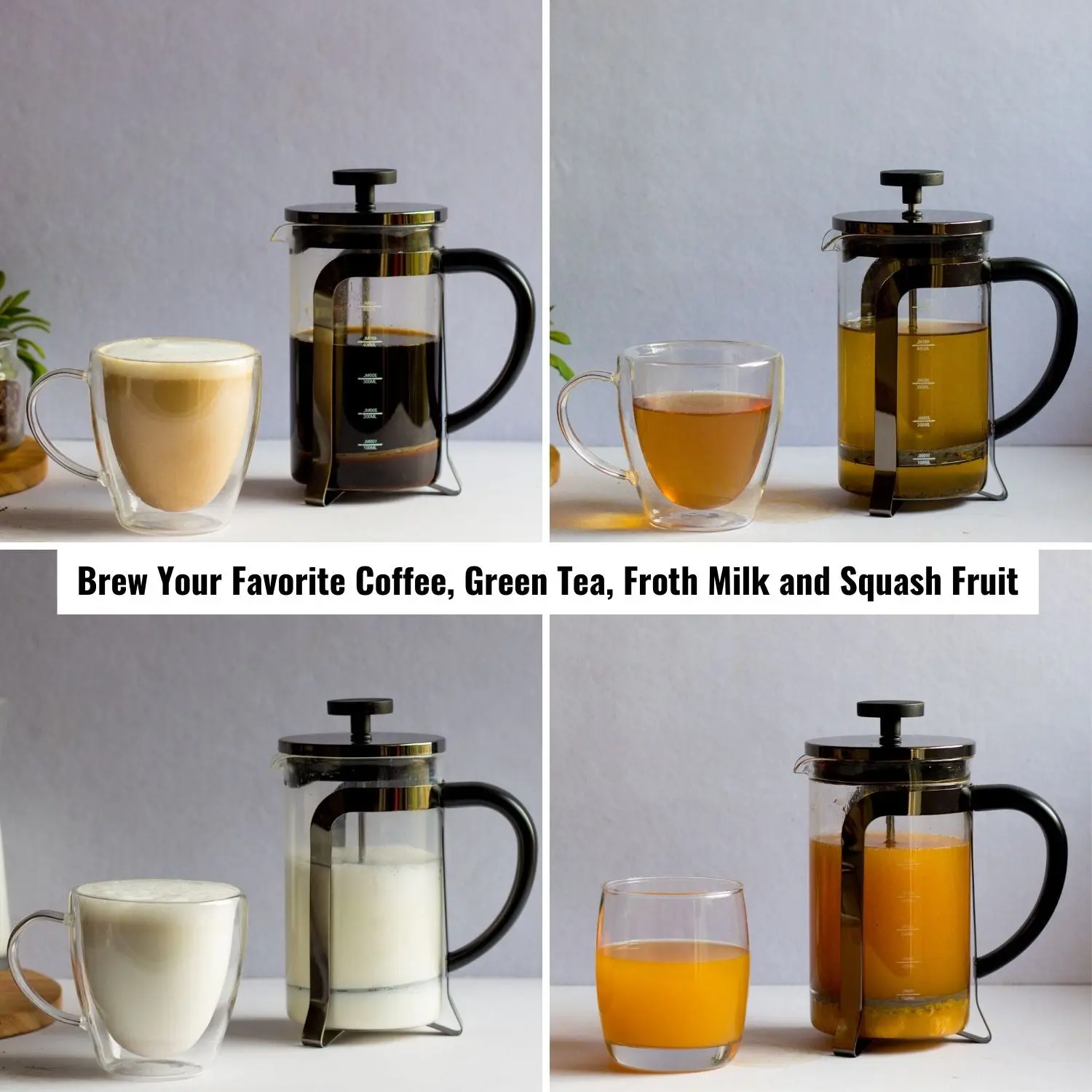 InstaCuppa French Press Coffee Maker with Smooth Plunger Mechanism, 4 Part Filtration, Measurement Markings - Image 15
