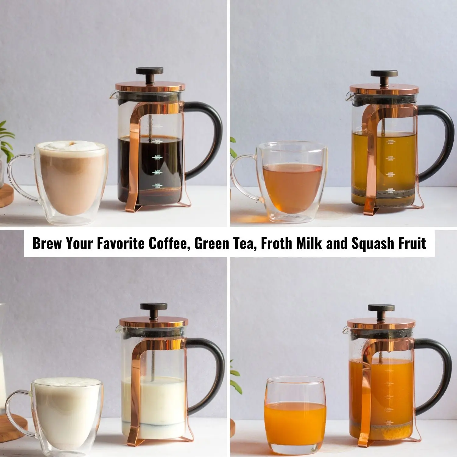 InstaCuppa French Press Coffee Maker with Smooth Plunger Mechanism, 4 Part Filtration, Measurement Markings - Image 23