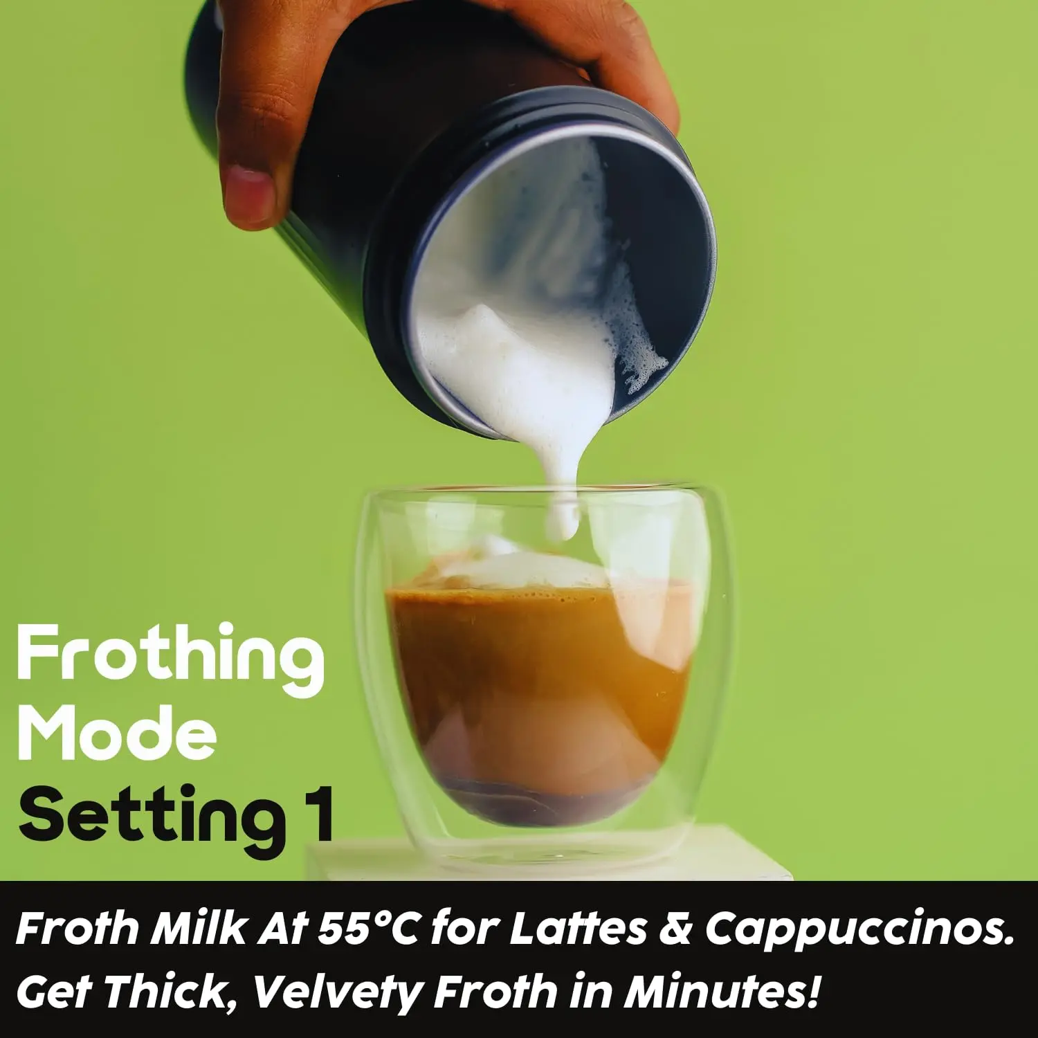 InstaCuppa Portable Milk Frother Mug – 4 Settings | Froths Milk, Stirs Cold Drinks, Boils Water, Keeps Warm | 300ml Capacity - Image 4