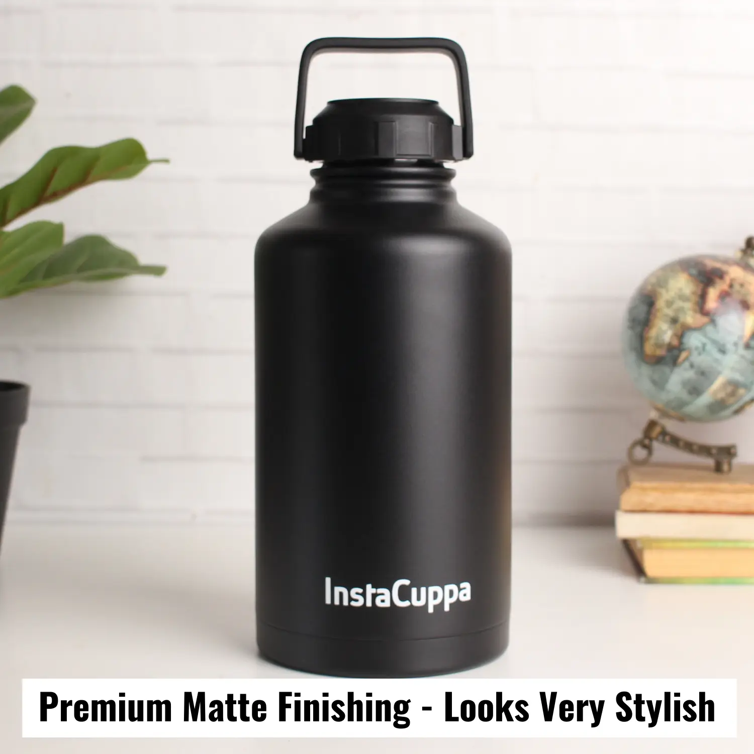 InstaCuppa Thermos Bottle 2000 mL, Double-Wall Thermos Flask, Vacuum Insulated Stainless Steel | Retains Hot and Cold Temperatures, Black - Image 6