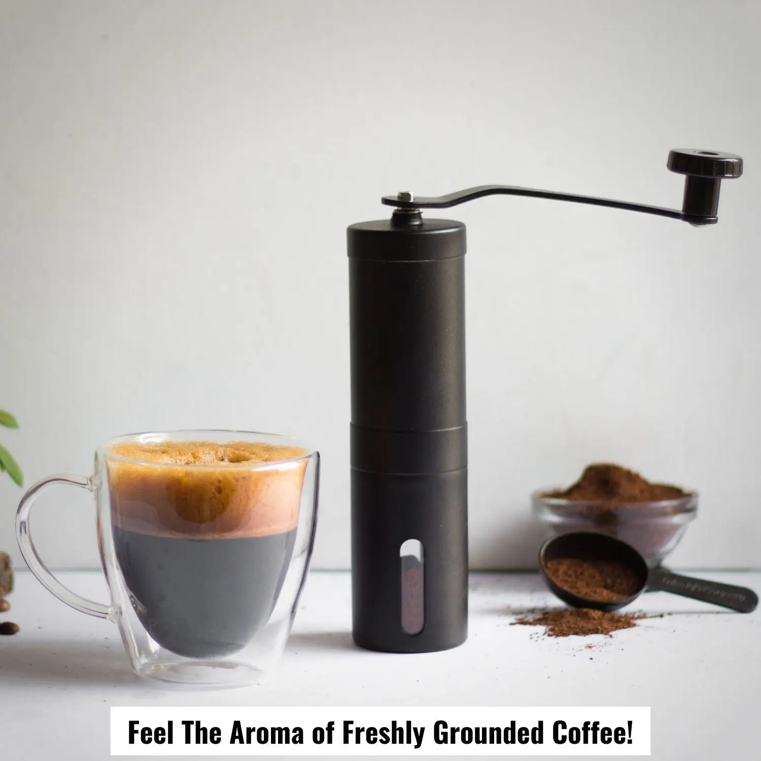 InstaCuppa Manual Coffee Grinder Ceramic Burr with 18 Adjustable Bean Grind Settings - Fresh Grind for South Indian Filter Coffee - Image 3
