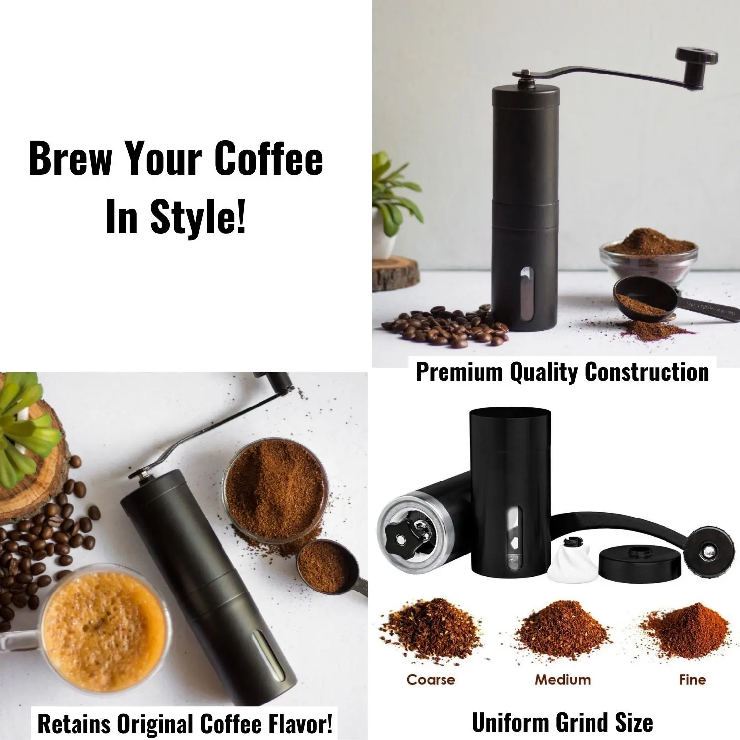 InstaCuppa Manual Coffee Grinder Ceramic Burr with 18 Adjustable Bean Grind Settings - Fresh Grind for South Indian Filter Coffee - Image 4