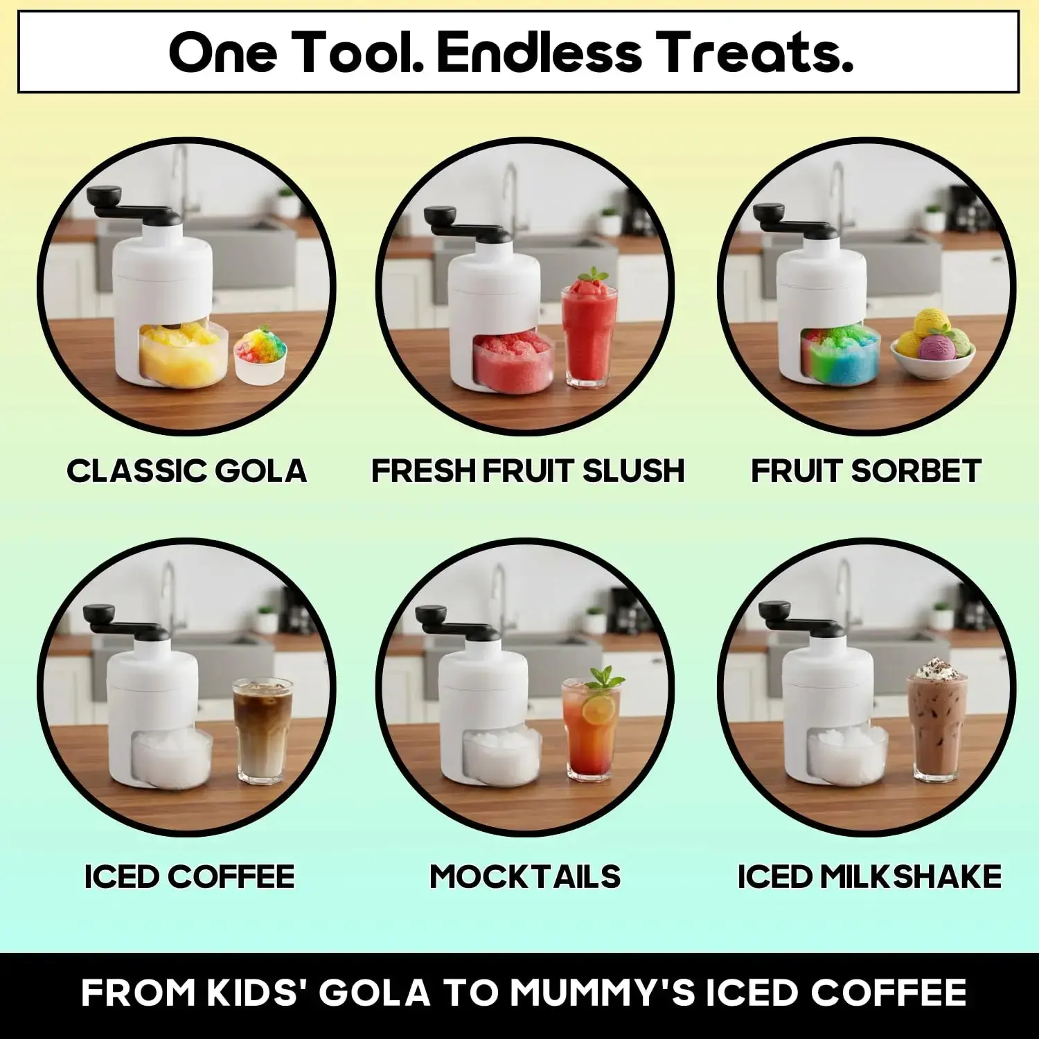 InstaCuppa Manual Ice Shaver | Skip Street Vendors, Make Hygienic Gola & Slush at Home | Fluffy Shaved Ice in Seconds | Kid-Safe & - Image 6