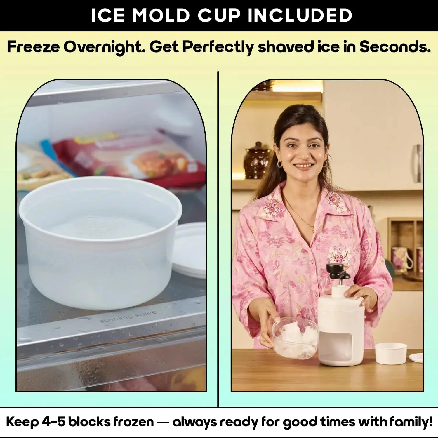 InstaCuppa Manual Ice Shaver | Skip Street Vendors, Make Hygienic Gola & Slush at Home | Fluffy Shaved Ice in Seconds | Kid-Safe & - Image 7