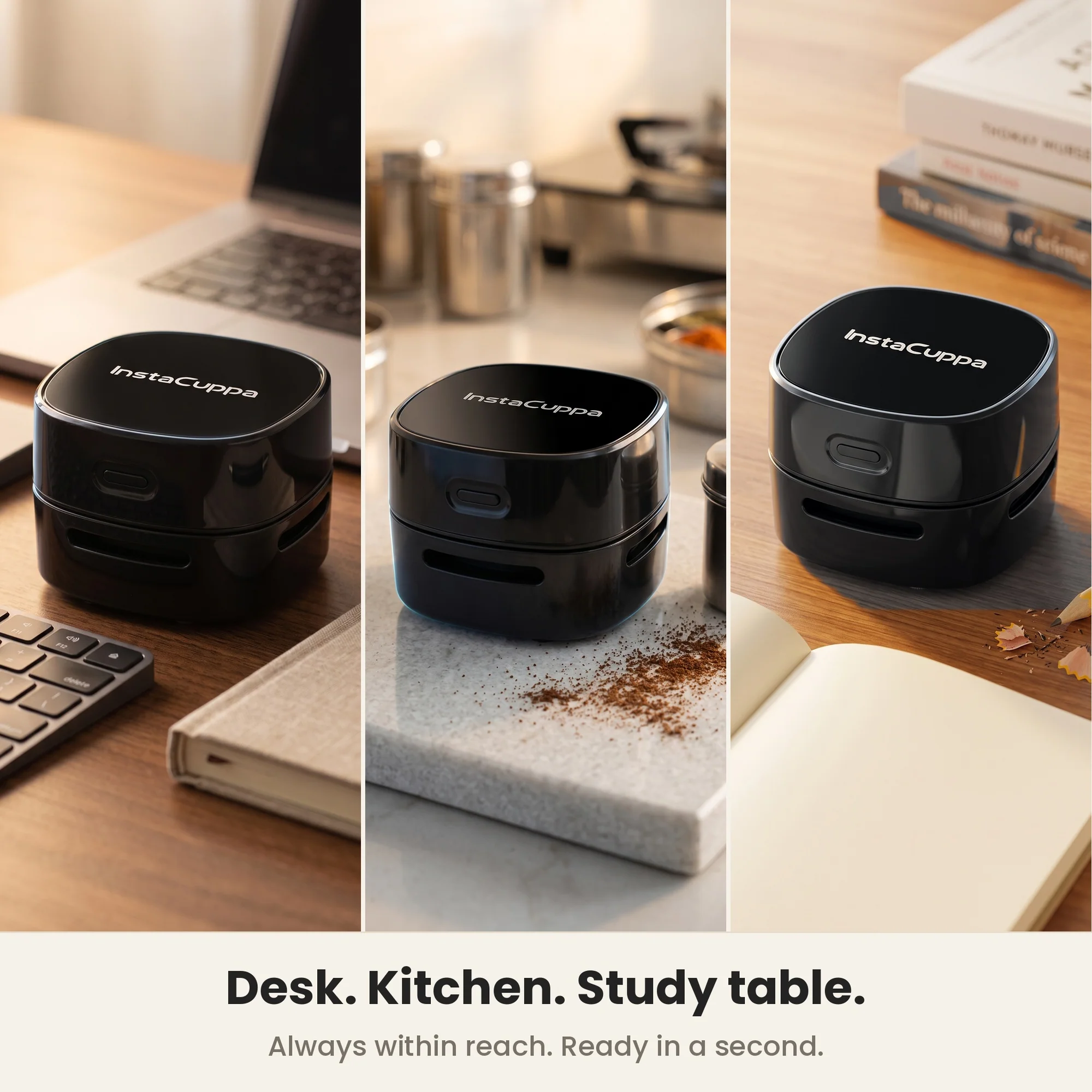 InstaCuppa Mini Desk Vacuum Cleaner — Cordless Desktop, Keyboard & Table Cleaner for Crumbs, Dust & Eraser Bits - Image 15