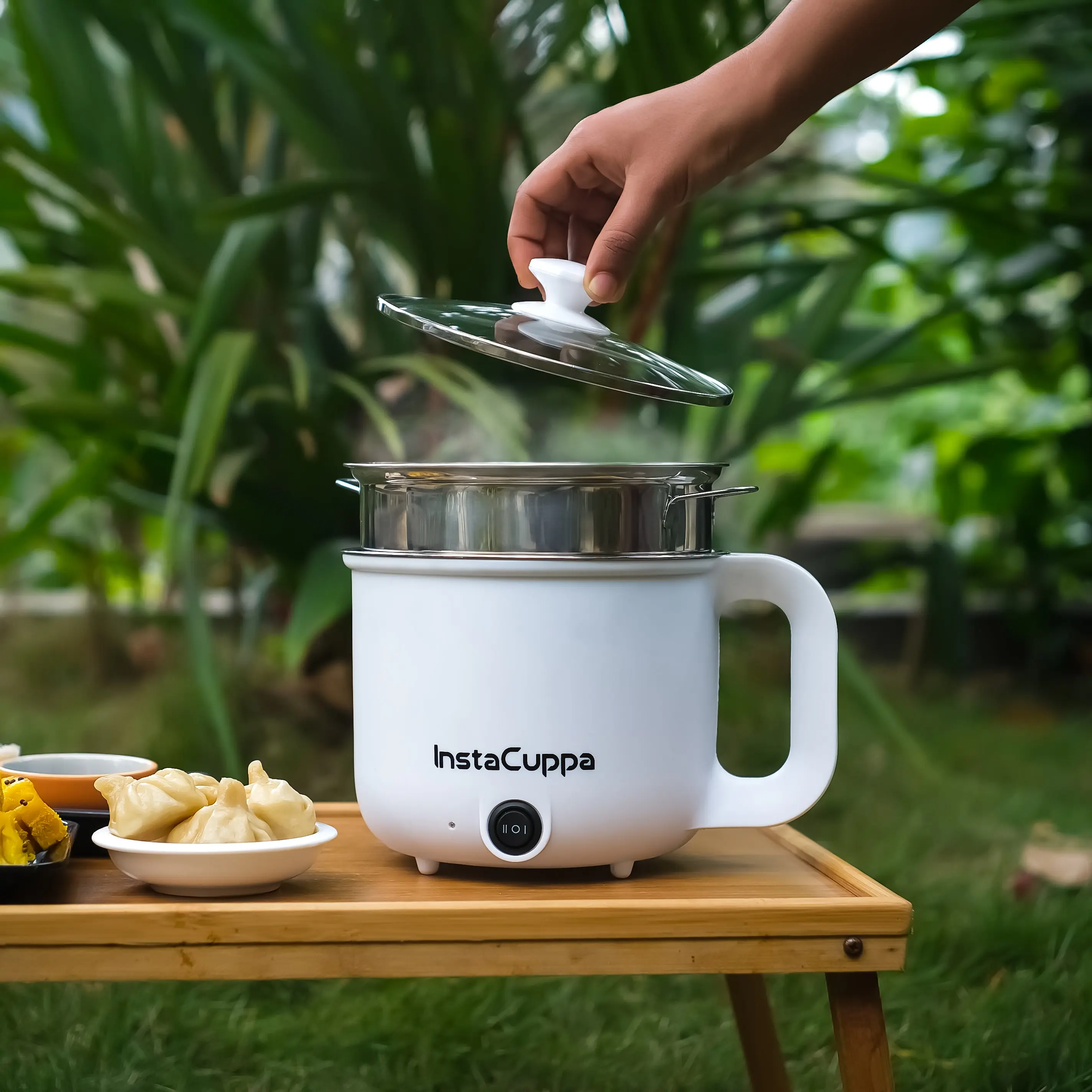 InstaCuppa Multipurpose Electric Kettle Cum Cooker with Free Steamer for Momos & Vegetables, Boiler Trays for Idly & Eggs, 1.2 Liter, 600 Watts - Image 12
