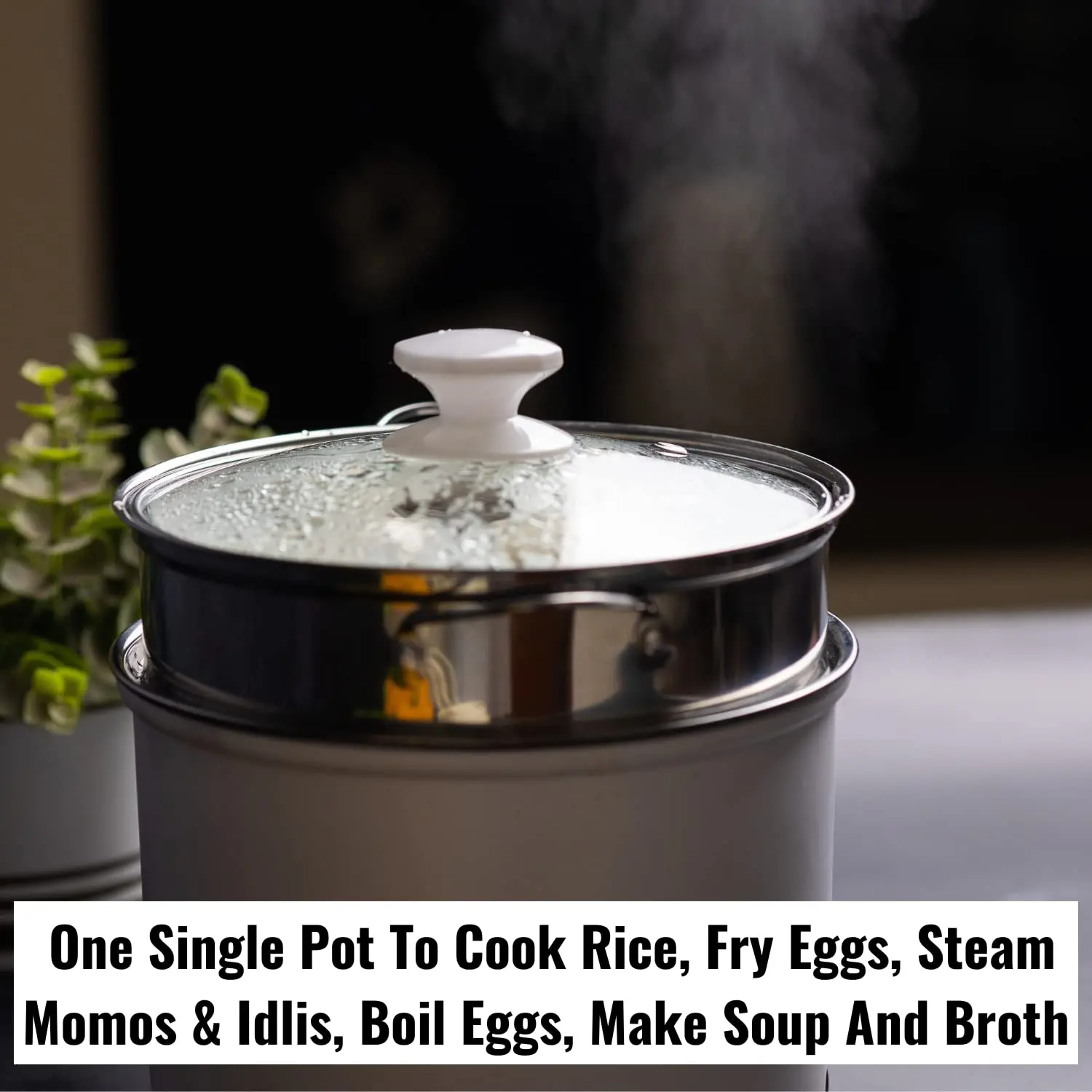 InstaCuppa Multipurpose Electric Kettle Cum Cooker with Non-Stick Inner, Includes Free Steamer, Boiler Trays for Idly & Eggs, 1.2 Liter, 600 Watts - Image 6