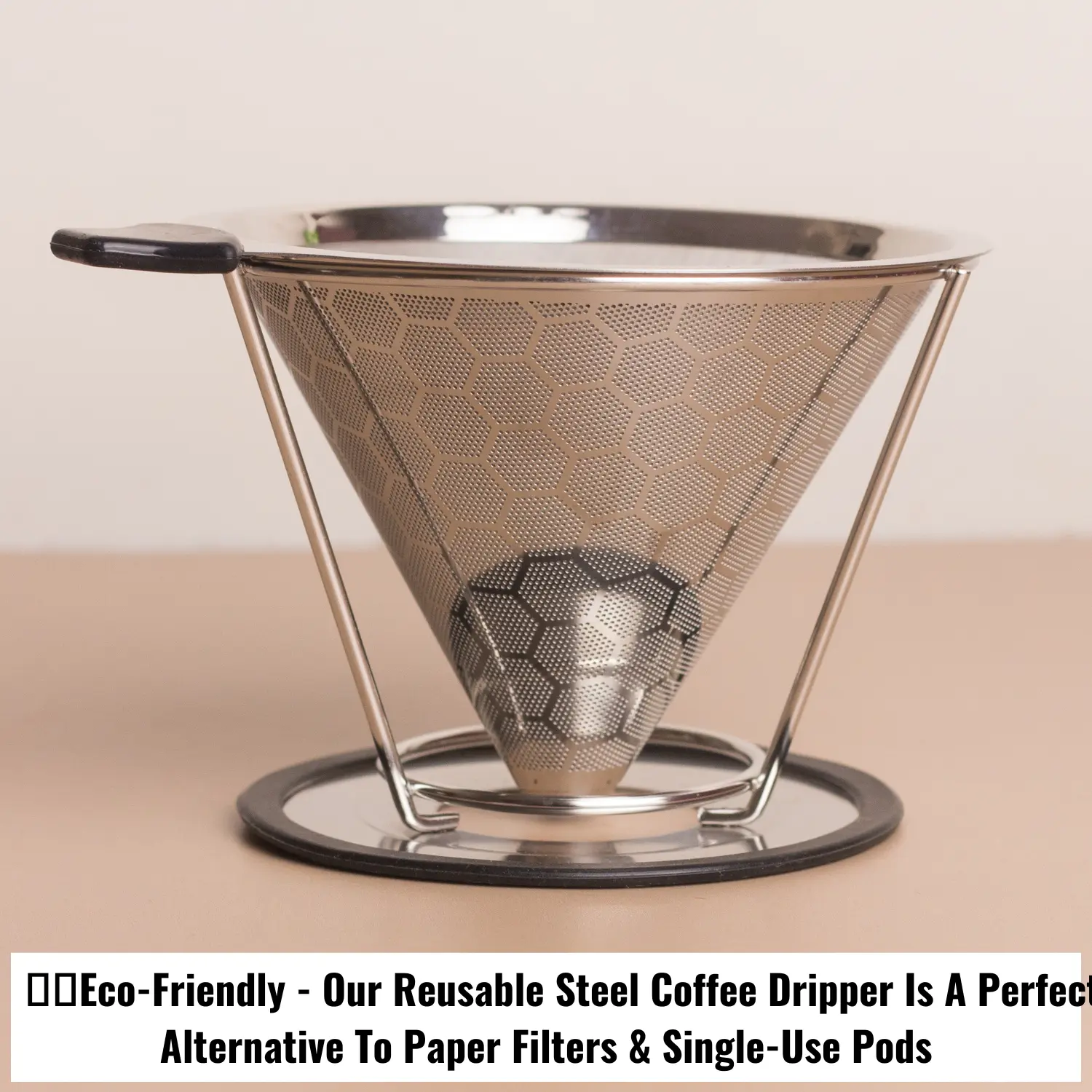 InstaCuppa Pour Over Coffee Dripper, Stainless Steel Coffee Filter Removable Dripper with Stand, Reusable Cone Dripper, 100% Paperless - Image 5