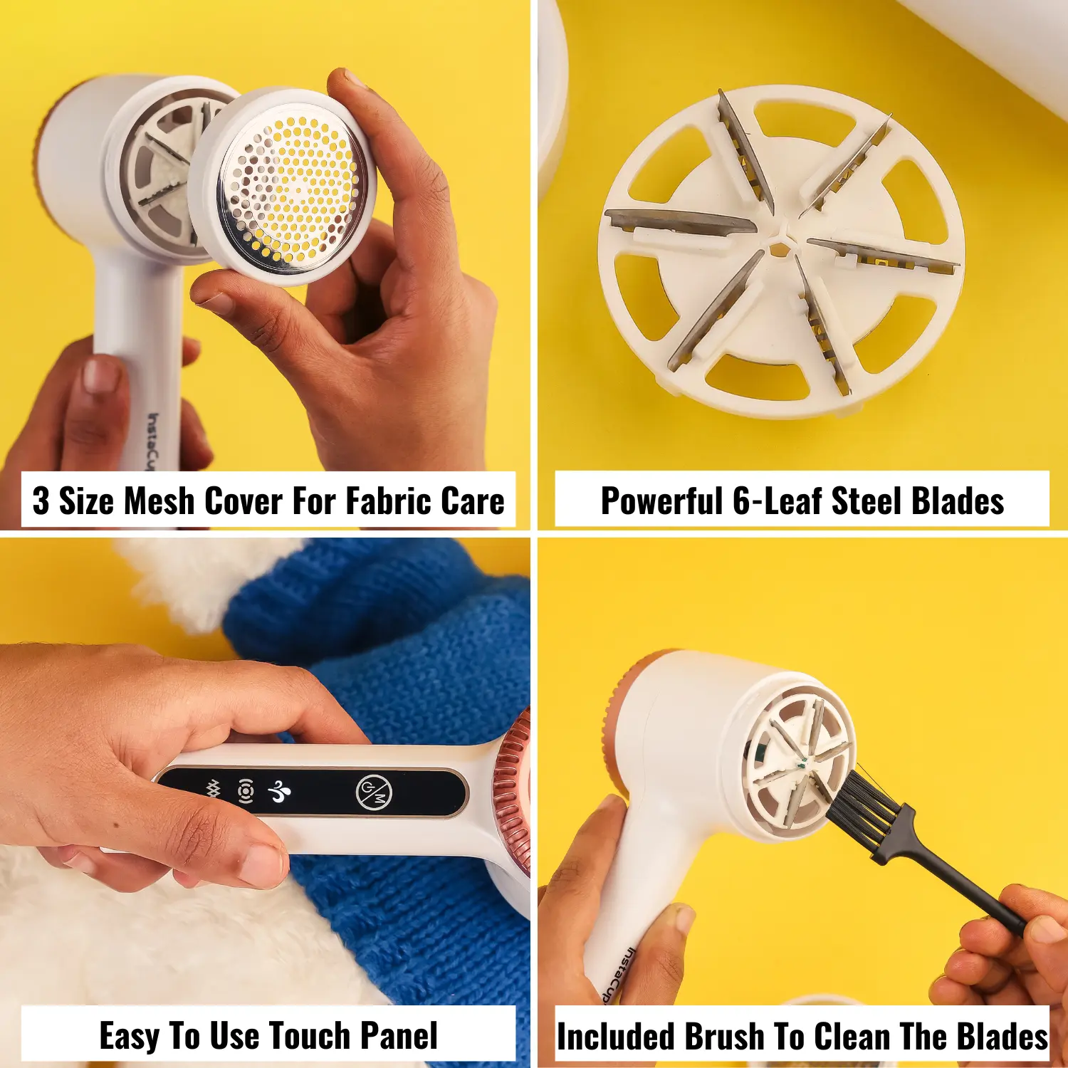 InstaCuppa Rechargeable Lint Remover with Adjustable Speed Settings, Portable Fabric Shaver for Busy Moms - Image 7