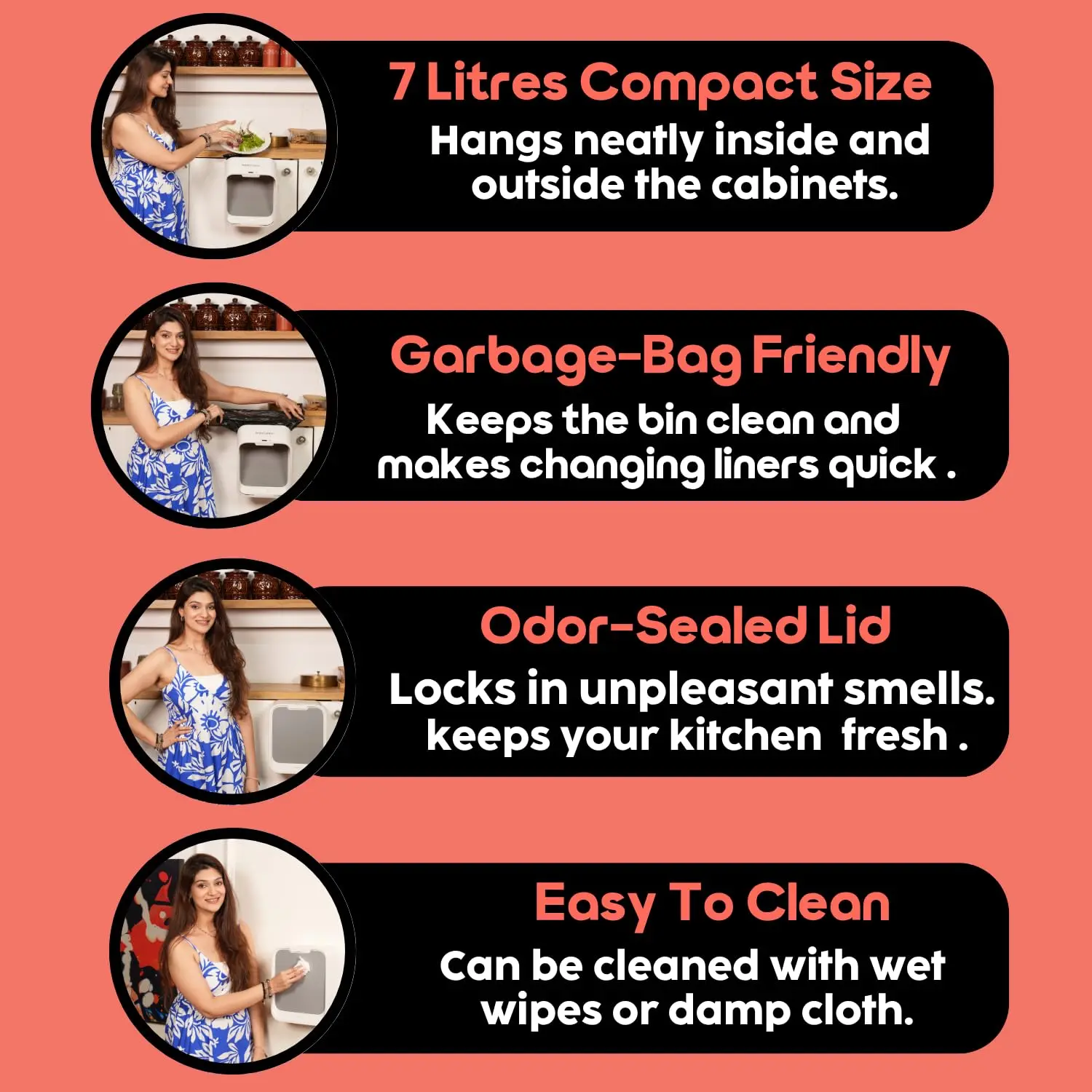 InstaCuppa Smart Sensor Cabinet Trash Bin 7L – Automatic Touchless Battery-Operated Dustbin, Ideal for Kitchen, Bathroom, Kids Room - Image 8