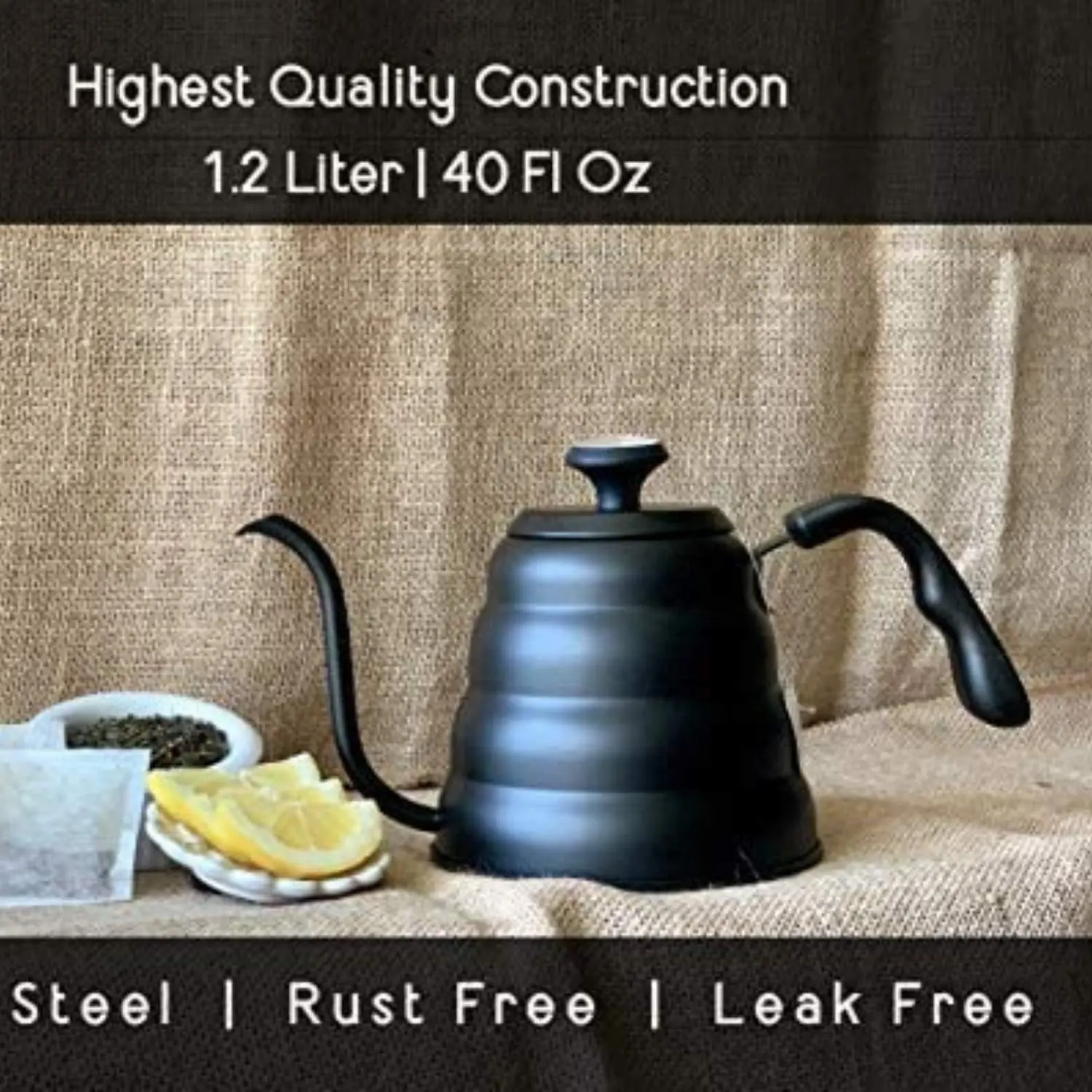 InstaCuppa Stainless Steel Pour Over Coffee & Tea Kettle with Built-in Thermometer, Gooseneck Spout, Easy to Grip Handle - Image 11