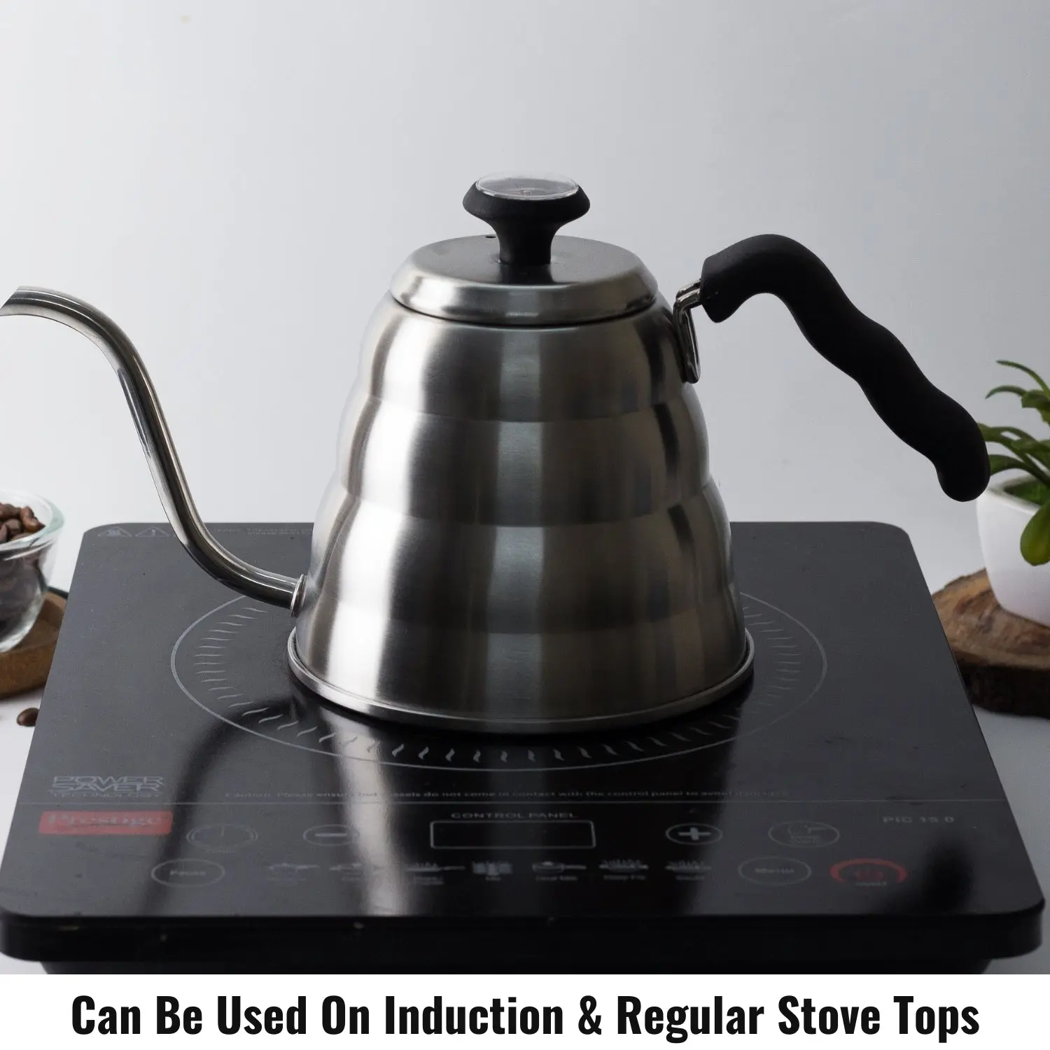 InstaCuppa Stainless Steel Pour Over Coffee & Tea Kettle with Built-in Thermometer, Gooseneck Spout, Easy to Grip Handle - Image 4