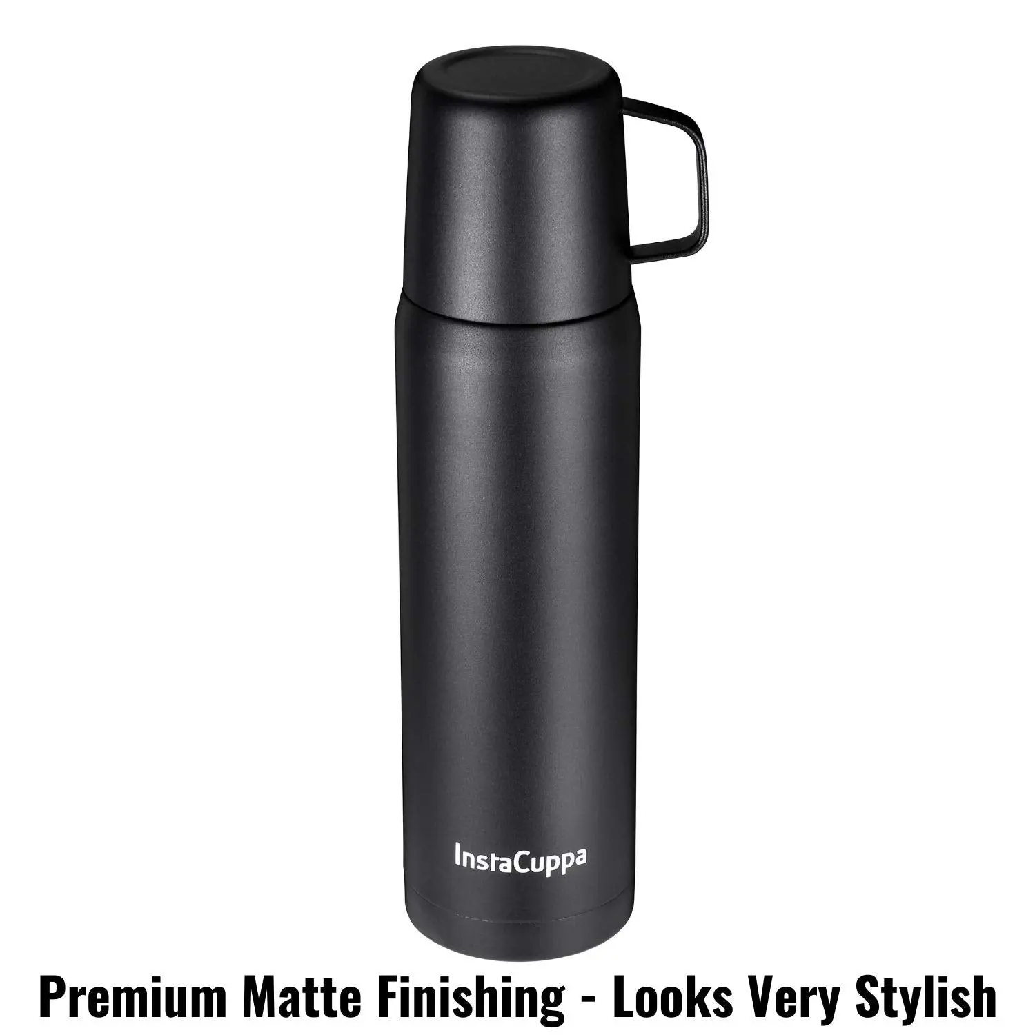 InstaCuppa Thermos Flask Bottle with Built-In Stainless Steel Mug, Twist Pour Screw Lid, Double Walled Vacuum Insulation - Image 7